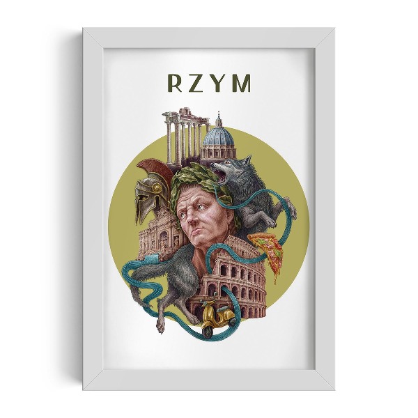 Obraz w białej ramce Rzym