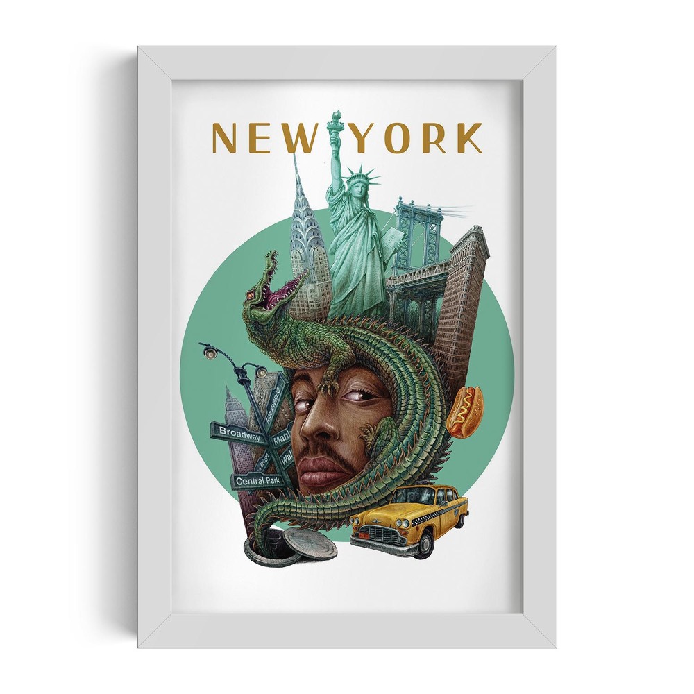 Tablou cu rama alba New York