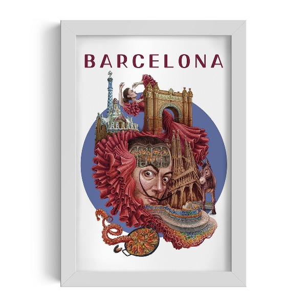 Tablou cu rama alba de alicja kocurek Barcelona