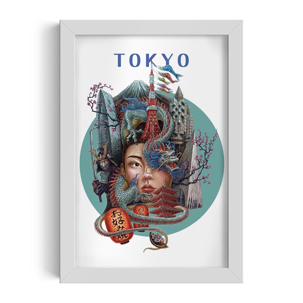 Tablou cu rama alba de alicja kocurek Tokyo