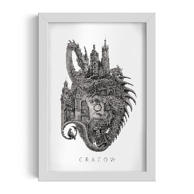Tablou cu rama alba de alicja kocurek Cracovia Alb-Negru