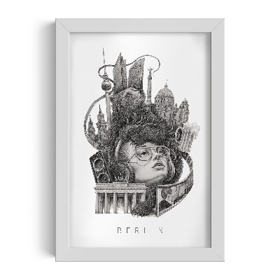 Tablou cu rama alba de alicja kocurek Berlin Alb-Negru