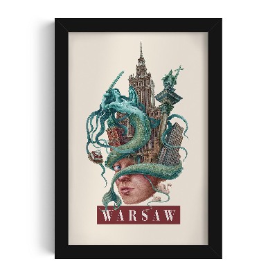 Tablou cu rama neagra Varșovia Vintage