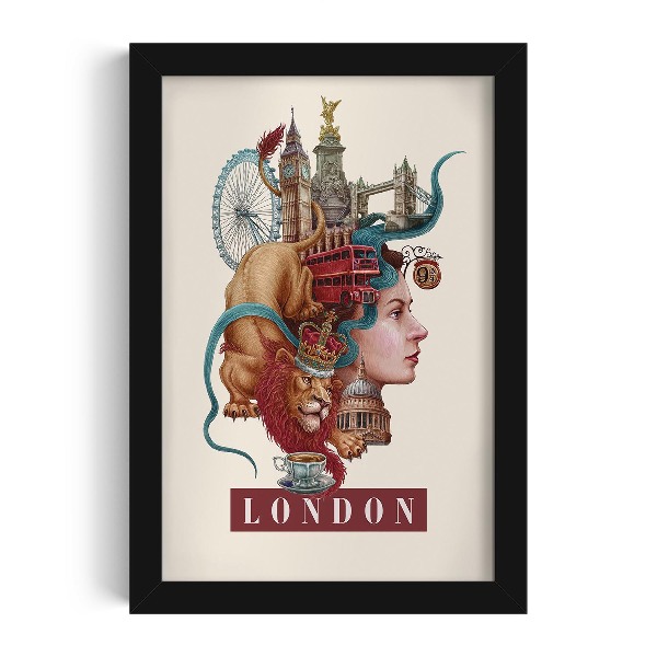Tablou cu rama neagra de Alicja Kocurek Londra Vintage