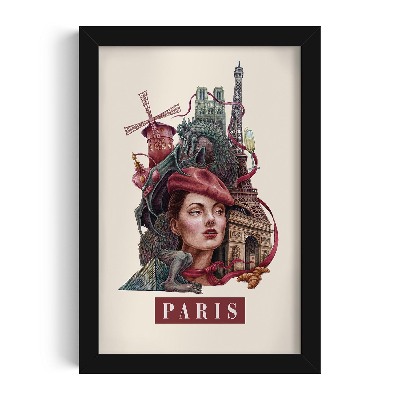 Tablou cu rama neagra Paris Vintage