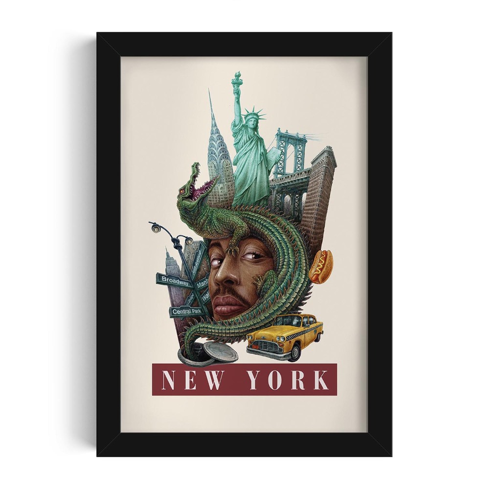 Tablou cu rama neagra New York Vintage