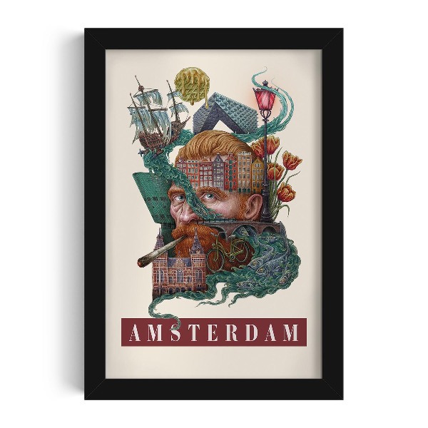 Tablou cu rama neagra de Alicja Kocurek Amsterdam Vintage