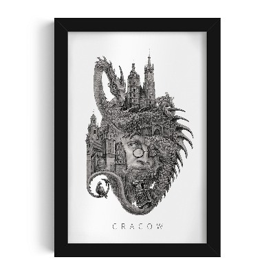 Tablou cu rama neagra de Alicja Kocurek Cracovia Alb-Negru