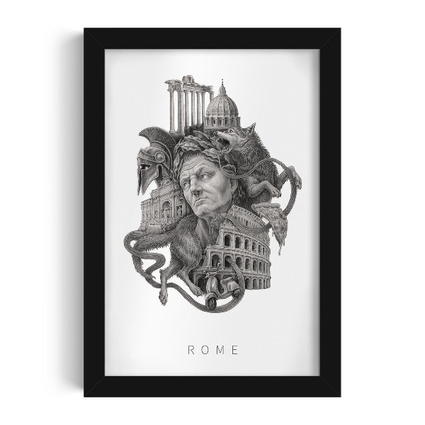 Tablou cu rama neagra Roma Alb-Negru