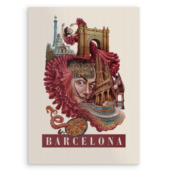Tablou fara rama Barcelona Vintage