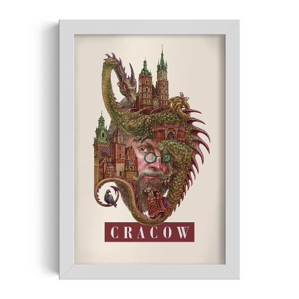 Tablou cu rama alba Cracovia Vintage
