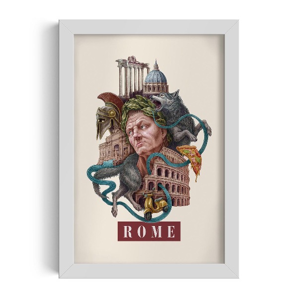 Tablou cu rama alba Roma Vintage