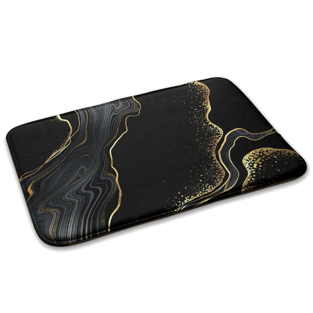  Covor bucătărie confortabil Motiv abstract cu linii negre și aurii