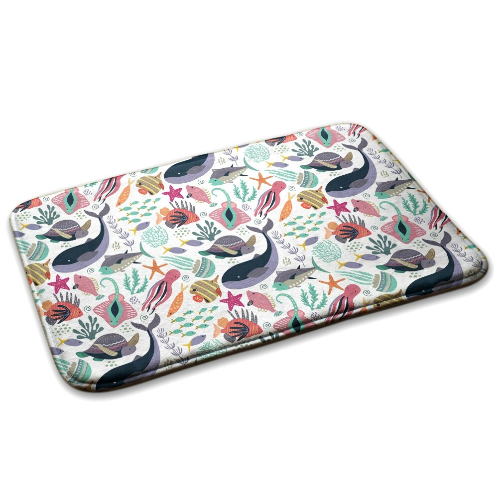  Covor bucătărie antiderapant Temă marină cu balene și pești