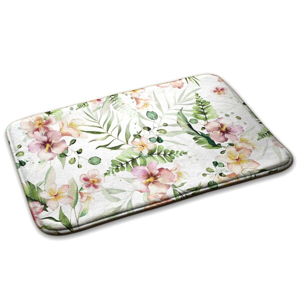 Covor mic Motiv floral cu frunze și flori