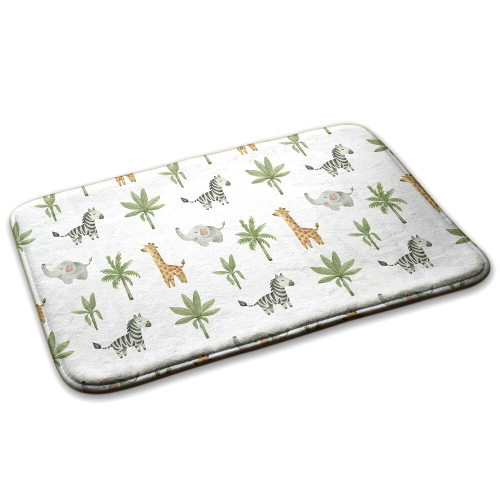  Covor mic dormitor Animale de safari și plante tropicale