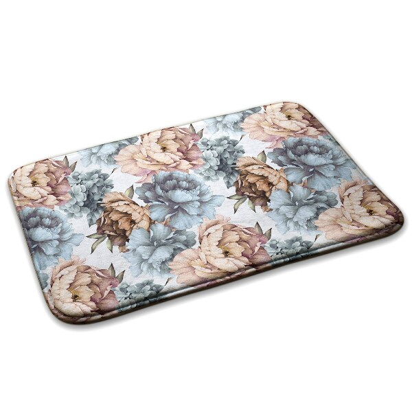 Covor antiderapant Model floral cu bujori și hortensii