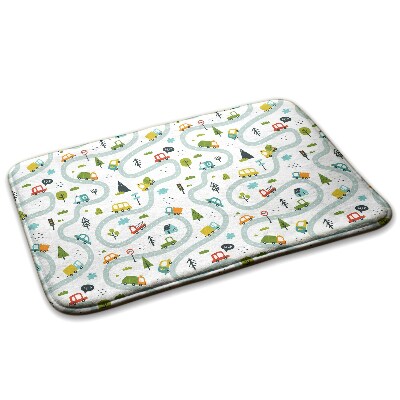  Covor mic dormitor Un drum cu mașini și copaci