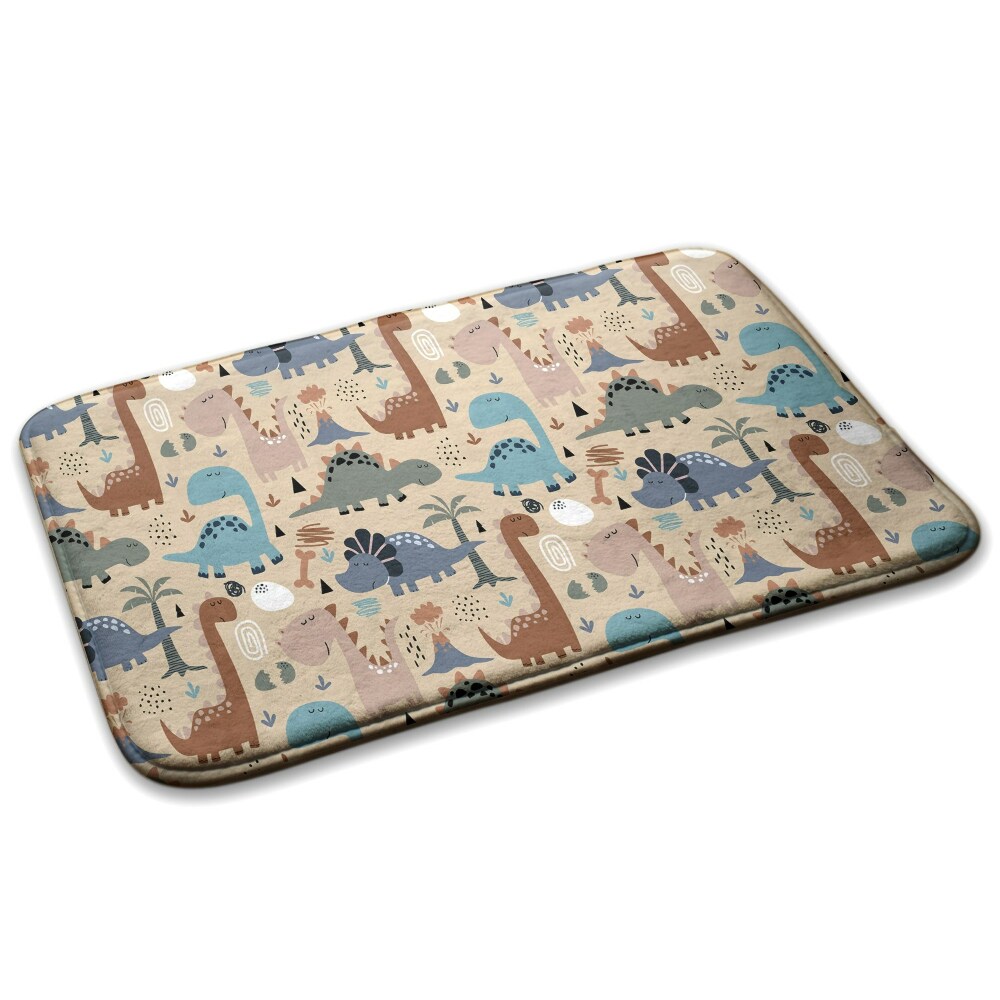  Covor mic dormitor Dinozauri colorați pe un fundal bej