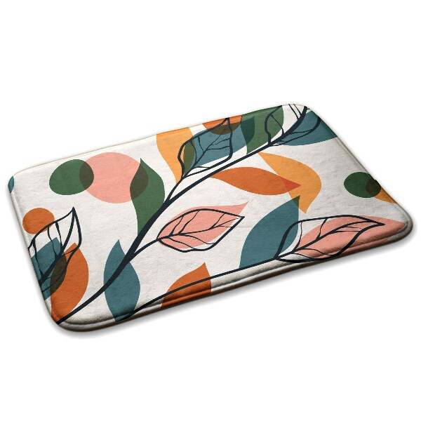 Covor modern confortabil Frunze colorate și forme geometrice
