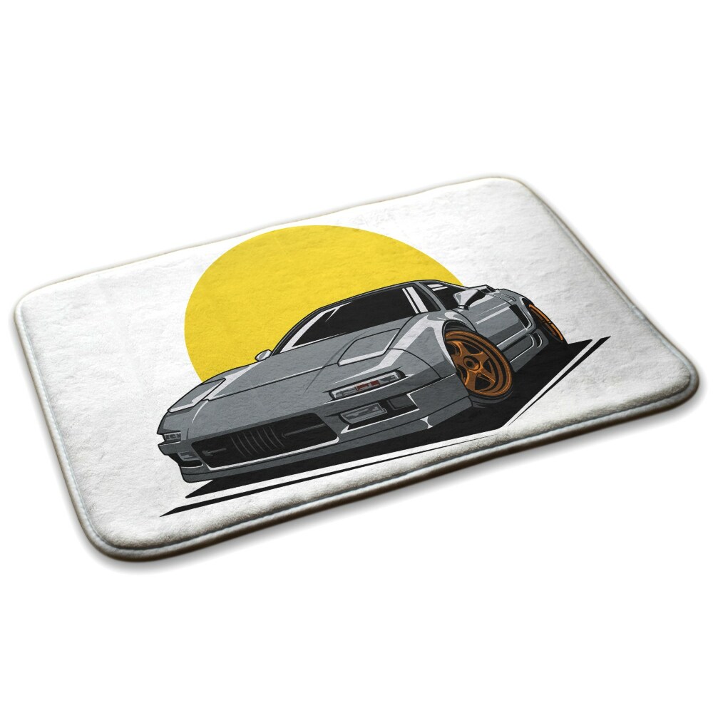  Covor mic O mașină pe fundalul unui soare galben