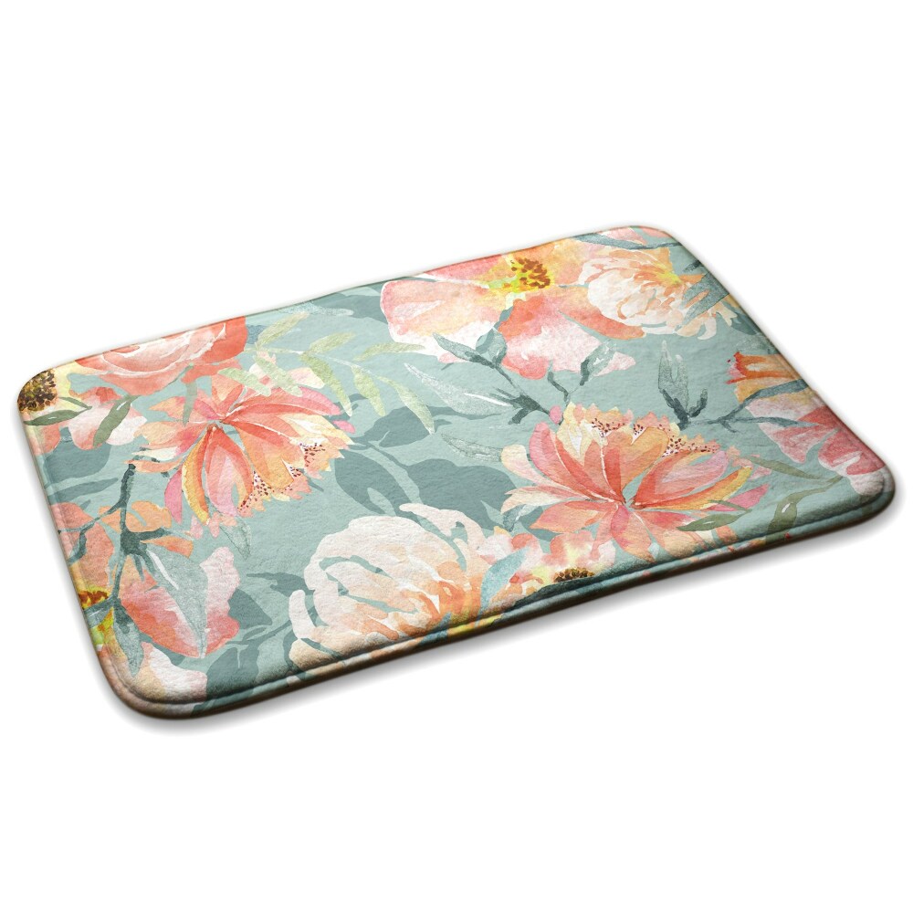  Covor mic dormitor Model floral cu flori pastelate