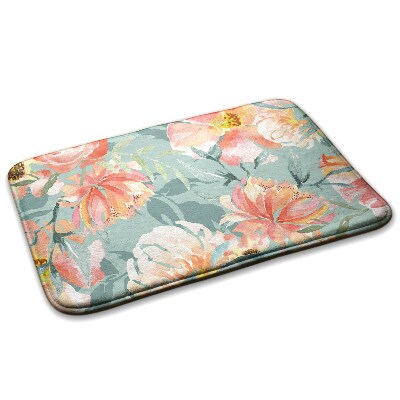  Covor mic dormitor Model floral cu flori pastelate