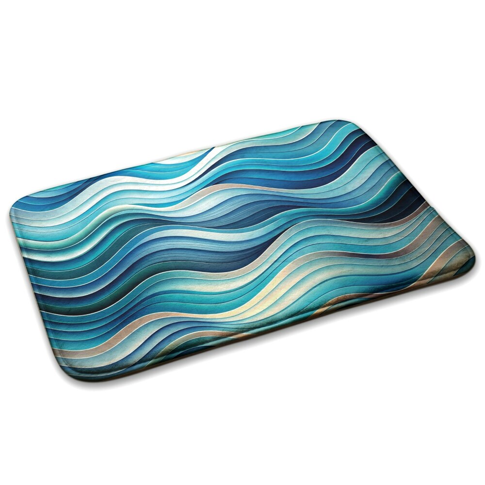  Covor antiderapant Linii ondulate în nuanțe de albastru