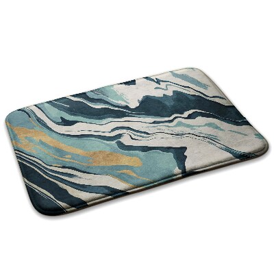  Covor bucătărie confortabil Motiv abstract de marmură în nuanțe de albastru