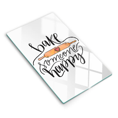 Tocător din sticlă decorativ Coace pe cineva fericit