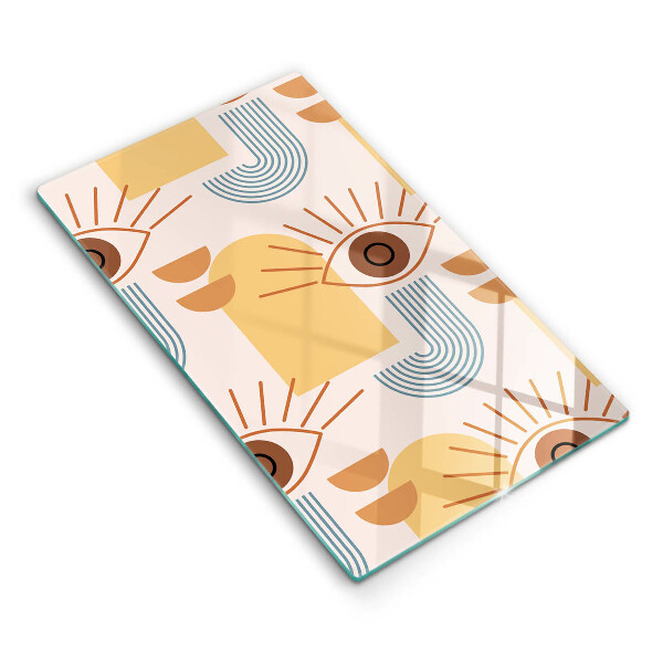 Tocător sticlă decorativ Ochi cu model boho