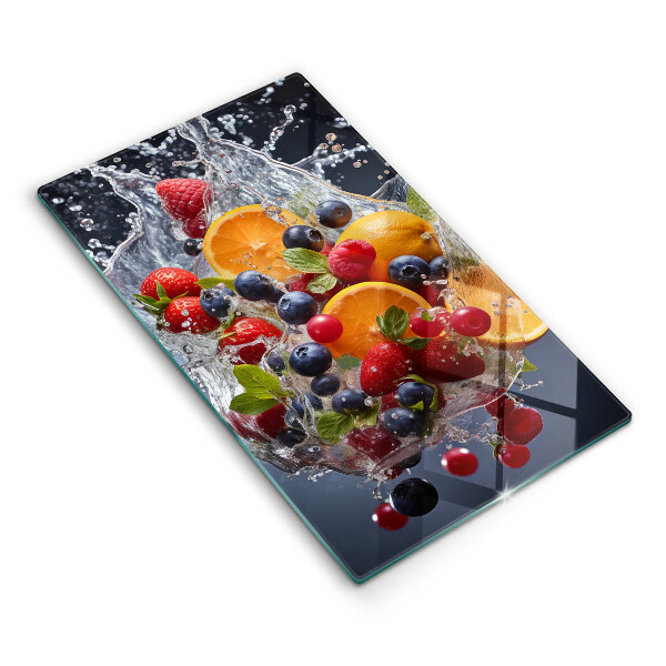 Tocător din sticlă decorativ Fructe în apă