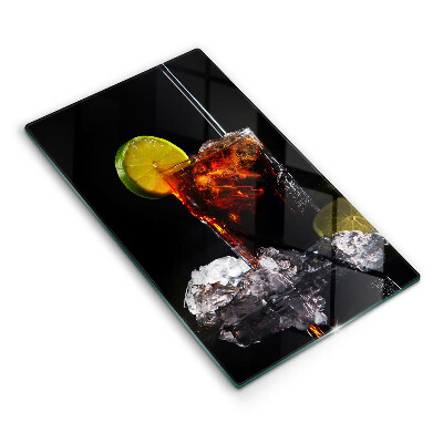 Tocător de bucătărie decorativ Băutură pământie cu gheață