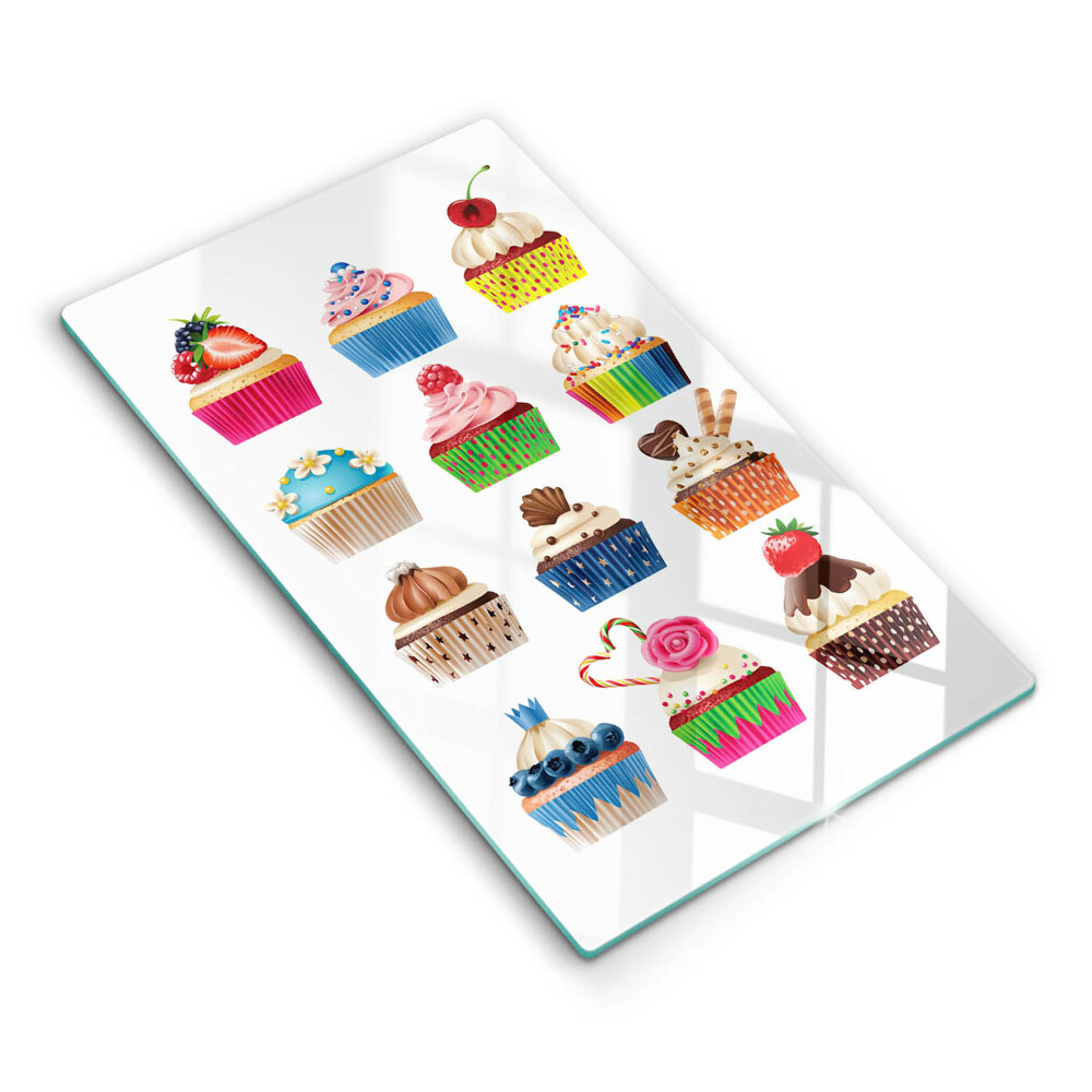 Tocător de bucătărie decorativ Ilustrație cu brioșe