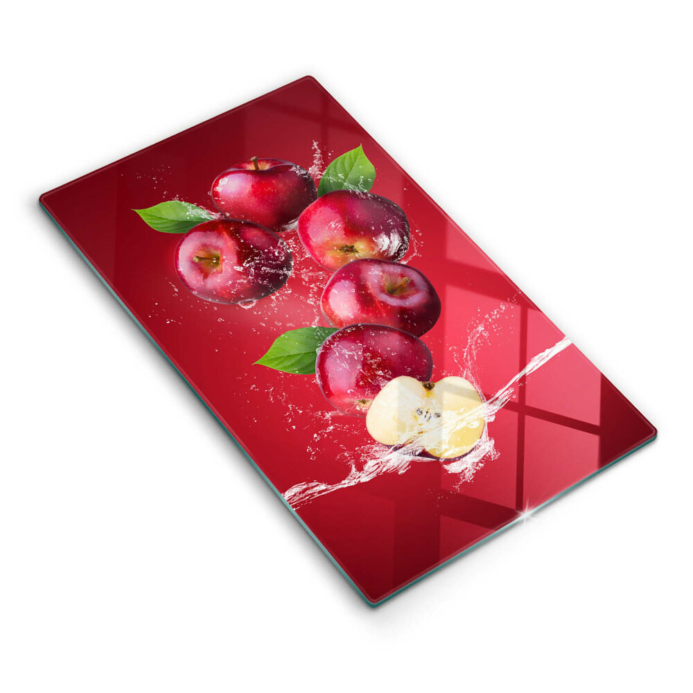 Tocător din sticlă decorativ Mere suculente în apă
