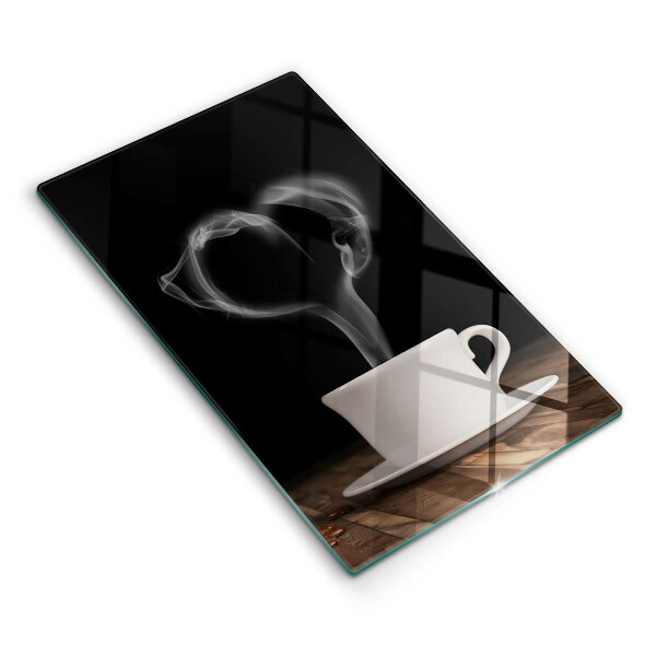 Tocător din sticlă decorativ Inimă în ceașcă de cafea