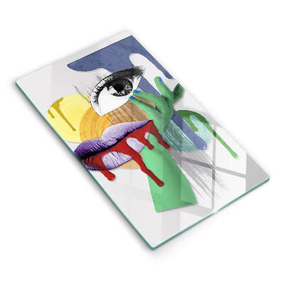 Tocător sticlă decorativ Artă abstractă a colajului