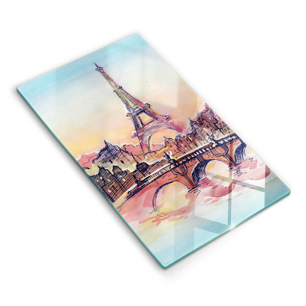 Tocător din sticlă decorativ Peisaj Paris Turnul Eiffel