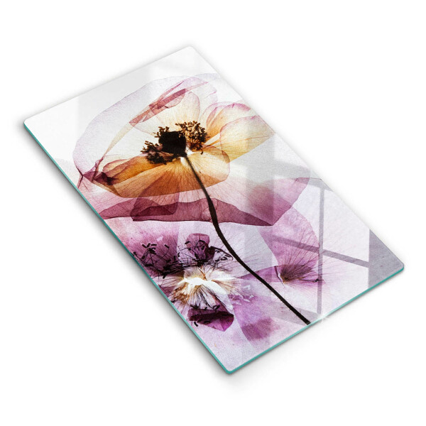 Tocător din sticlă decorativ Flori delicate