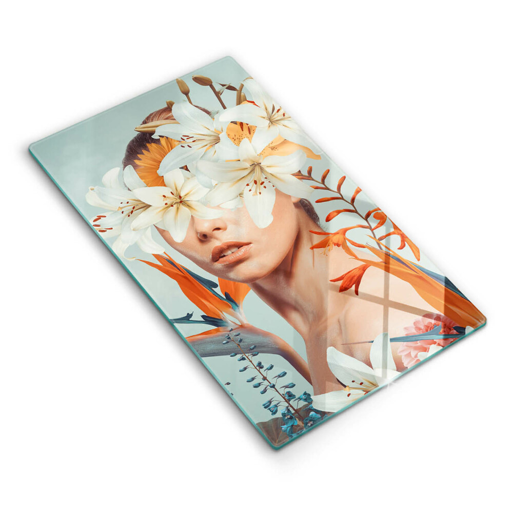 Tocător de bucătărie decorativ Femeie în flori