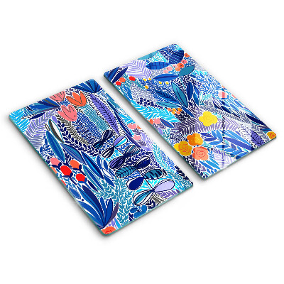 Tocător din sticlă Pajiște pictată 2 buc.