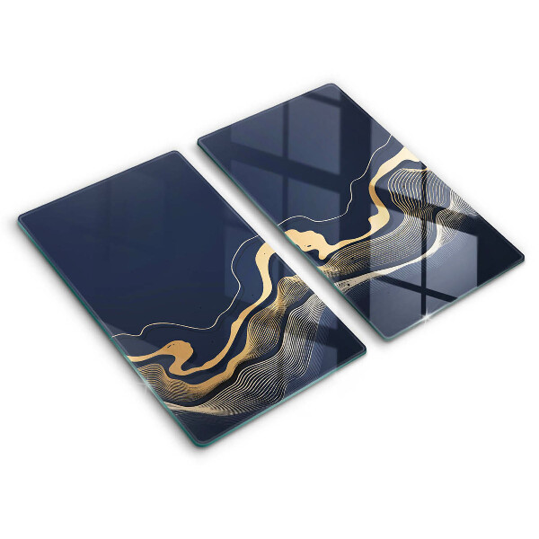 Tocător de bucătărie Linii aurii abstracte 2 buc.