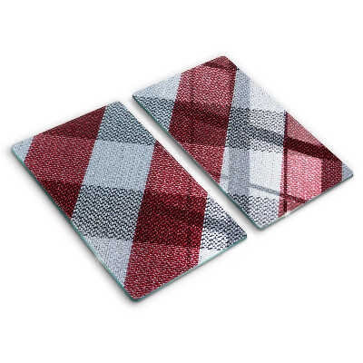 Tocător din sticlă Carouri roșii și albe 2 buc.