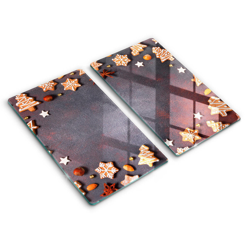 Tocător din sticlă Fursecuri de turtă dulce de Crăciun 2 buc.