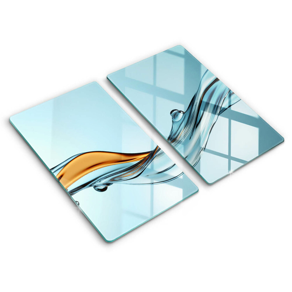 Tocător de bucătărie Apă pe un fundal albastru 2 buc.