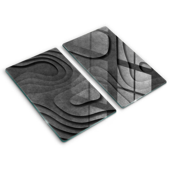 Tocător din sticlă Forme de piatră 3D 2 buc.