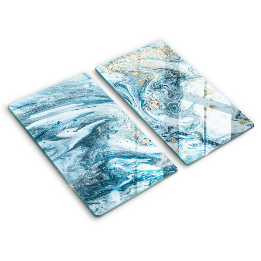 Tocător din sticlă Structură cu aur 2 buc.