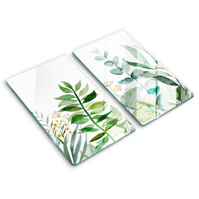Tocător de bucătărie Ilustrație a frunzelor de plante 2 buc.