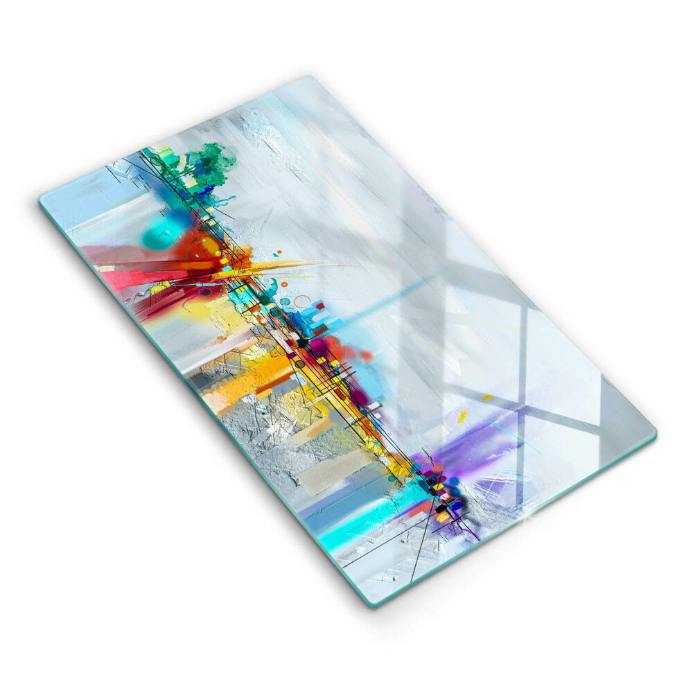 Tocător sticlă Abstracție pictată