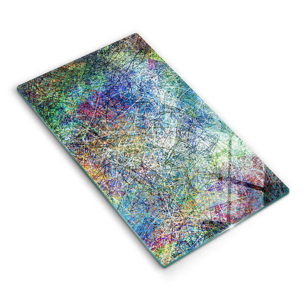 Tocător din sticlă Abstracție de linii colorate